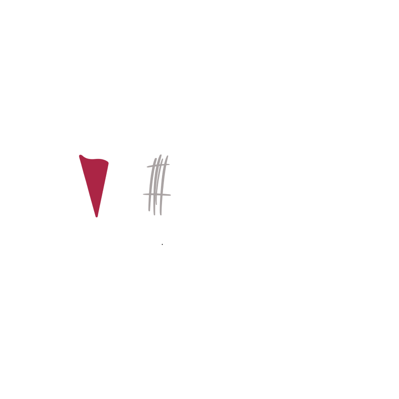 Logotipo de Vibra, vinos y brasas. Blanco